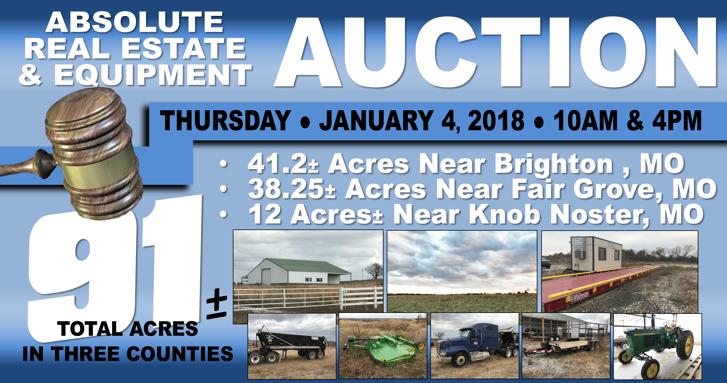 ABSOLUTE REAL ESTATE & EQUIPMENT AUCTION