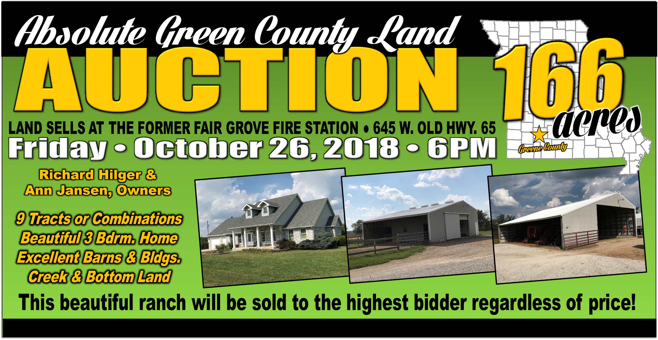 Absolute Greene County Land Auction – 166 Acres