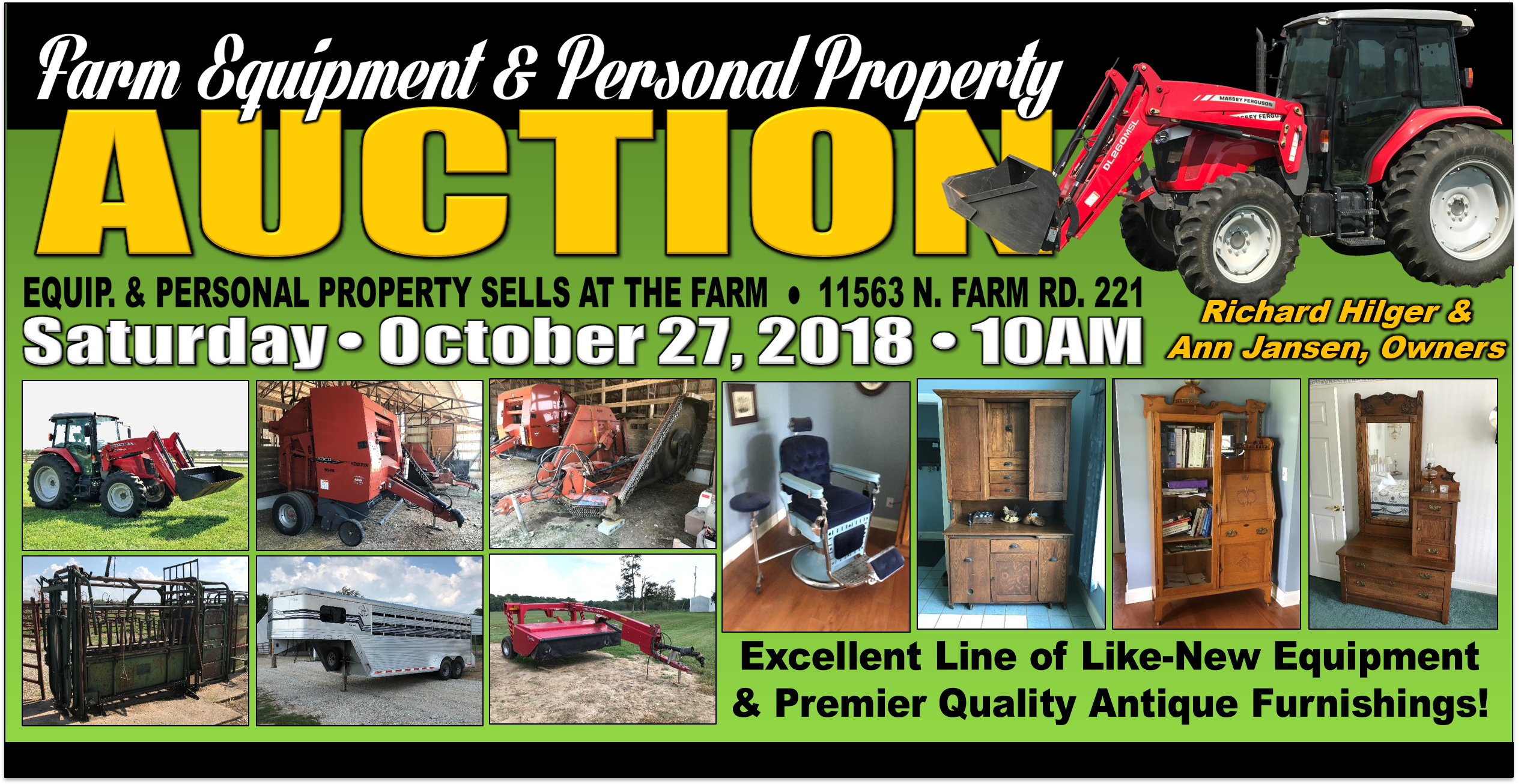 Farm Equipment &  Personal Property Auction