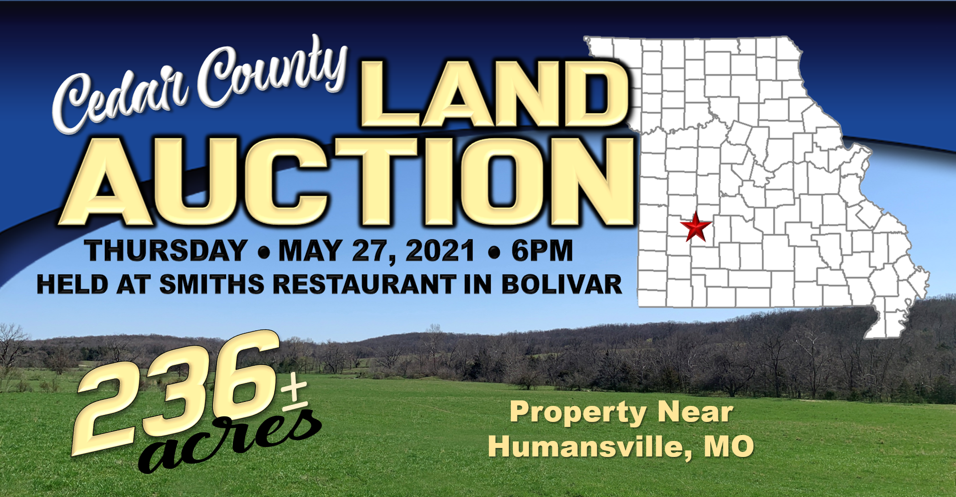 Cedar County Land Auction – 236+/- Acres